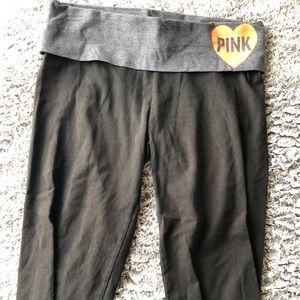 PINK Cotton Crop Folderover Leggings